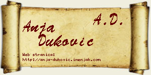 Anja Duković vizit kartica